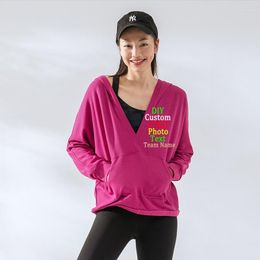 Women's Hoodies Sweater Casual Fitness Jacket Large Size Solid Color Hooded Dz LOGO