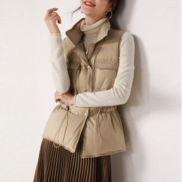 Women's Vests Winter 2023 Light White Duck Down Vest Female Stand Collar Sleeveless Jacket Coat Women Warm Waistcoat Outwear