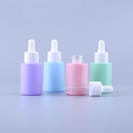 100Pcs 30ml Dropper Bottle Tubes Colour Glass Aromatherapy Refillable Bottle For Essential Massage Oil Pipette Container