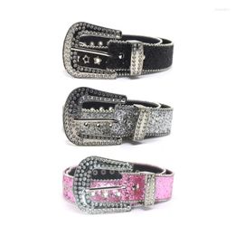 Belts Casual Rhinestone Adult Temperament Full Sequins Waist Western Cowgirl Cowboy Fashion Belt For Jeans Skirt