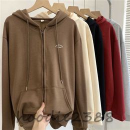 Women's hoodie Women's early fall loose zip-up cardigan coat Trim tail