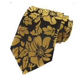 Bow Ties Men's Paisley Tie Blue And Gold Stripe Solid Flower Quality Wedding Business Handkerchief Cuff Link Silk Set D