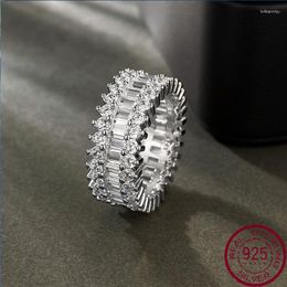 Cluster Rings 2023 925 Silver European And American Luxury Set Large Row Diamond Ring High Carbon Female Cross Border