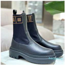 Fashion Chelsea boots Luxury Designer womens shoes Australia booties Print Mixed Colours Stretch Fabric cowskin low heel slip on rounded Combat