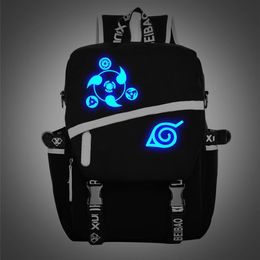 New Noctilucent Naruto Backpack Boy Girl Hokage Ninjia School Bags For Teenagers Japanese Anime Canvas Backpacks334U