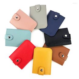 Suportes de cartão Mini carteira de puxar bolsa de manga curta Curta bolsa espessada portátil empilhada cor mole sólida cor