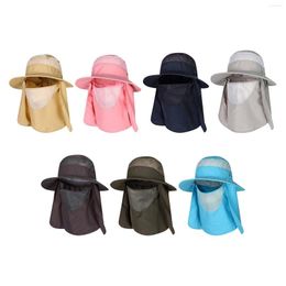 Berets Summer Caps Sun Hat Outdoor Beach With Removable Neck Flap Cover Fishing