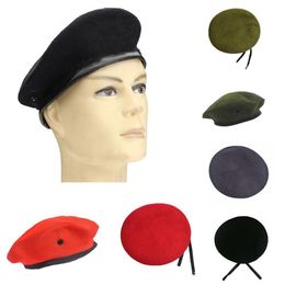 Unisex Fashion Vintage Solid Woollen Cloth Berets Men Hats Army Hat Men Women Uniform Cap Peaky Blinders Hats for Women187Z