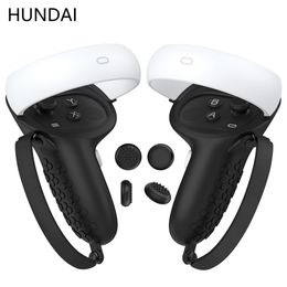 VRAR Accessorise HUNDAI VR Accessories Protective Cover For Oculus Quest 2 VR Touch Controller Silicone Cover Skin Handle Grip With Knuckle 230818