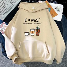 Men's Hoodies MC2 Energy Milk Coffee Cartoon Men Sense Of Design Fashion Manga Print Sweatshirts Unisex Autumn Winter Warm Pullover