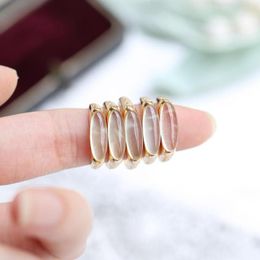 Cluster Rings GOLUCA Natural Prehnite Ring For Women Gemstone Vintage Female 925 Sterling Silver K Gold Plated Fine Jewellery Japan Style
