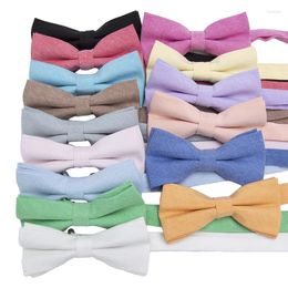 Bow Ties Bowtie Fashion Classic Solid Cotton Neckwear Adjustable Men Women Gifts Tie For Wedding England Style Accessories