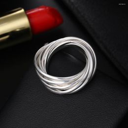 Cluster Rings 925 Sterling Silver Nine Circles Man For Women Fashion Folk-Custom Wedding Engagement Party Gift Charm Jewellery