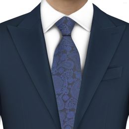 Bow Ties LYL 8CM Navy Blue Necktie Gift Wedding Accessories Slim Elegant Jacquard Men Suit Paisley Italian Silk Tie