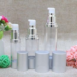 airless cosmetic cream pump containers,lotion cream vacuum bottles with pump,Matte silver airless pump bottle F569 Tggug Ckwmd