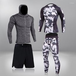 Men's Tracksuits Tracksuit Men Sweat Suit High Quality Sets Mens Clothes Quick Dry Compression TShirt Pants Brand Sport Suits Rashguard