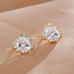 Stud Earrings 2023 Ladies Exquisite Simple Water Drop Fashion Temperament Celebrity Banquet 3A Zircon Party Casual Jewellery