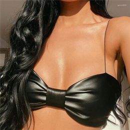 Women's Tanks Black Bralette Crop Top Sexy Clothes Clubwear Camisole Backless Tank Tops Rave Festival Clothing 2023