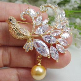 Brooches Fashionable Jewellery Long-tailed Bird Pearl Woman's Brooch Pin Pendant Rhinestone Crystal