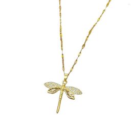 Pendant Necklaces Casual With Dragonfly Design Color-preserving Titanium Steel Jewelry For Banquet Wedding Dresses Skirts