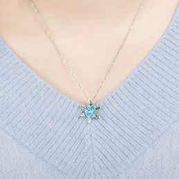 Pendant Necklaces Silver Plated Zircon Snowflake Necklace Gem STone Women's Wedding Engagement Jewellery Christmas Gift