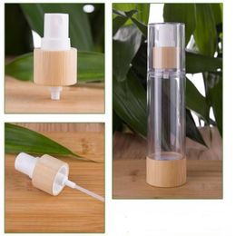 Bamboo Vacuum Airless Pump Spray Bottles 20ml 50ml 100ml 120ml Water Packaging Bottles 100pcs/lot Vqbmg