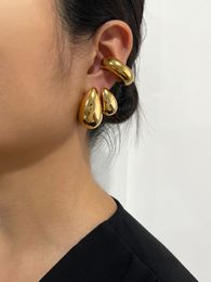 Charm Peri'sbox Chunky 18K Gold Plated Kylie Teardrop Earrings Jewellery Women Large Thick Dome Waterdrop Stud Earrings 230821