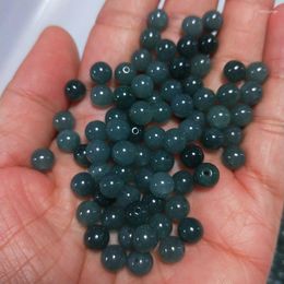 Loose Gemstones 7/8mm Natural Myanmar Jadeite Blue Water Jades Beads For Jewellery Making Diy String Bracelet Beaded Necklace Charms