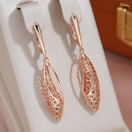 Dangle Earrings JULYDREAM Mesh Hollow Oval 585 Gold Colour Pendant For Women Vintage Bridal Ethnic Jewellery Wedding Luxury Accessories