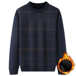 Men's Sweaters Knitted Male Plaid Vintage Sweater Men Clothes Pullover Casual Loose Knit 2023 Arrivals B45