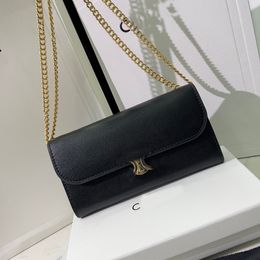 Fashion designer celina bag triomphe luxury Leather wallets long triomphe cuir Credit Card Holder purse bags women of Envelope postman bag With chain coin purses