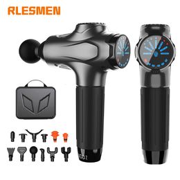 Full Body Massager 12 Heads Smart Massage Gun For Body Neck Back Electric Percussion Fascia Gun Massager Deep Tissue Muscle Relaxation Fitness Men 230821