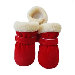 Dog Apparel Pet Snow Boots Plus Velvet Warm Soft-Soled Shoes And Windproof Protection Foot Accessories For Winter