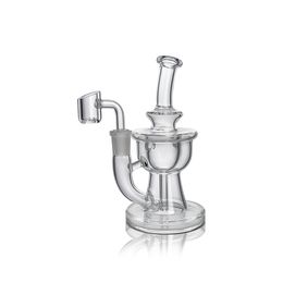 Waxmaid 6.38inch Trophy Incycler clear hookah Tornado function Glass Beaker galss water pipe glass bong 14mm Joint Oil Rigs US warehouse retail order free shipping