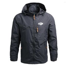 Men's Hoodies Dji Professional Pilot Print Solid Colour Jackets Sports Waterproof Windbreaker Breathable Hooded Casual Harajuku Tops