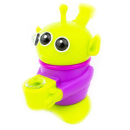 Colourful Innovative Silicone Pipes Three Eyed Monster Glass Philtre Nineholes Screen Bowl Portable Easy Clean Herb Tobacco Cigarette Holder Smoking Handpipes