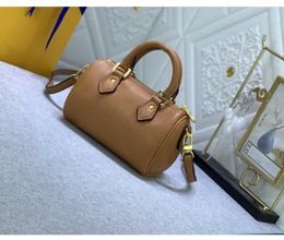 Designer womens shoulder bag luxury Nano Speedy handbags brown flower letter leather tote embossed crossbody bag ladies fashion makeup purses clutch