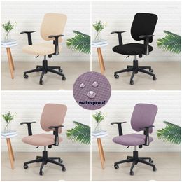 Chair Covers Elastic Office Seat Cover Solid Colour Spandex Computer Slipcover Dust-proof Waterproof Jacquard Desk Home