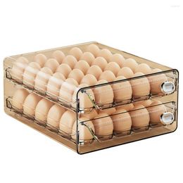 Storage Bottles 2-tier Egg Drawer Organizer Easy-to-find Capacity Double Layer Container With Timer Scale Space-saving