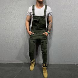 Mens Jeans Overall Jumpsuit Pocket Streetwear Overall Suspender Pants Casual Overalls Dungarees Playsuit Pants Jeans Feminino294D