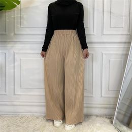 Ethnic Clothing Eid Mubarak Arabic Muslim Pants Soft High Waist Women Pant Abaya Dubai Islam Modest Casual Long Trousers Female Slacks