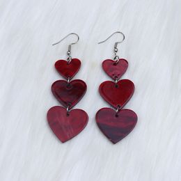 All-match Asymmetric Love Heart Stud Earrings Design Sense Earrings Simple Fashion Personality Three-in-One Heart Earrings Ear Rings Women