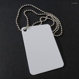 Dog Tag 60x40mm Rectangle DIY Necklace Pet And Accessories Sublimation Id Name Collar With 60cm Stainless Steel Ball Chains