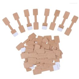 Jewelry Pouches 1000 Pcs Quadrate Blank Brown Paper Price Tag Labels Display Cards Ring Sticker Hangtags 6X1.2Cm