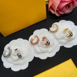 Luxury Hoop Earings Stud Designers Earring Diamond Earrings Designer Jewelry Women Circle F Earing Studs Love Bracelets Hoops Mens 238222D