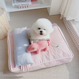 Other Pet Supplies Luxury Plaid Pet Bed For Small Dogs Indoor Cat Nest Deep Sleeping Cushion With Sofa Car Seat S M Puppy Animal Products HKD230821