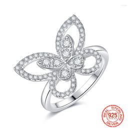 Cluster Rings Luxury Elegant Moissanite Ring For Women Pass Test Butterfly 925 Sterling Silver Wedding Fine Jewellery Women's Gift