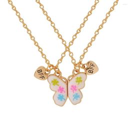 Pendant Necklaces Beautiful Butterfly Necklace For Women Girls Cute Stitching BFF Friends Jewellery Girlfriends Gifts 2023