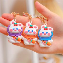 Keychains Creative Cherry Key Chain For Women Wholesale Pink Blue Color Cute Pendants Keychain Accessories Jewelry 2023