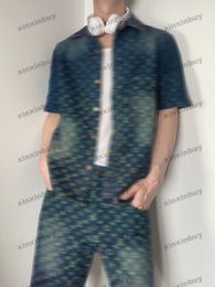 Xinxinbuy masculino casaco de grife de grife de arco-íris jacquard tecido de manga longa mulher cinza preto verde chaque 335700 s-2xl